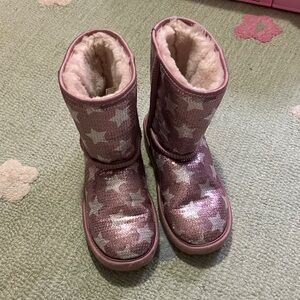 Ugg Girls Pink Star Patterned Boots